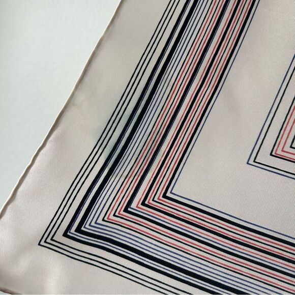 Guillemin Paris Vintage Striped Pink and Black Silk Scarf - Picture 9 of 9